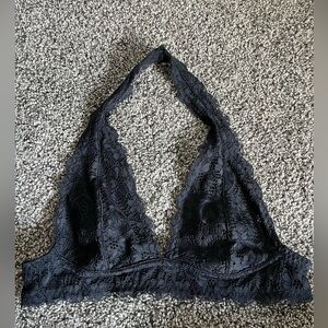 Chic Black Lace Halter Bralette